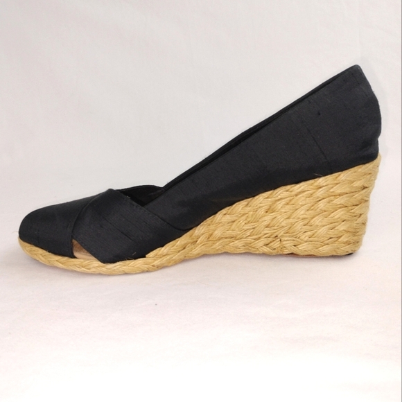 Lauren Ralph Lauren Women NWOT Lauren Ralph Lauren \'Cecilia\' Shantung Silk Espadrille Wedge Sz. 8.5B